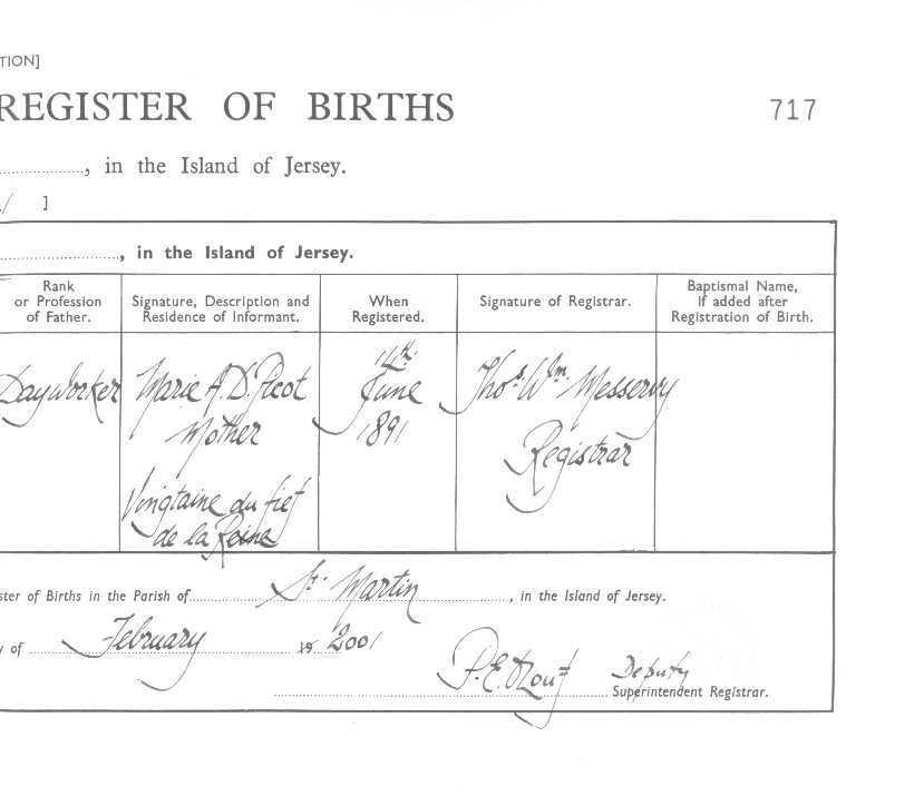 Marcel George Bihet - copy of birth certificate